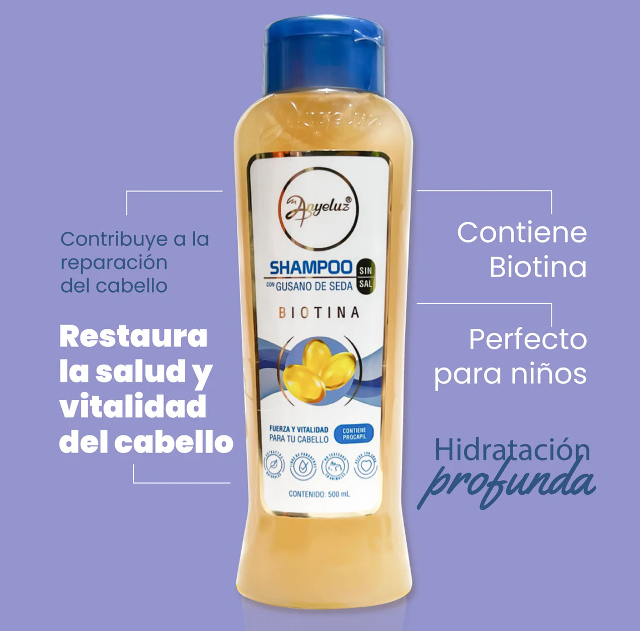 SHAMPOO GUSANO DE SEDA (BIOTINA) ANYELUZ